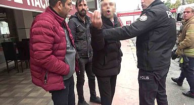 Araç yangınını çeken basın mensubuna saldırı