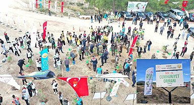 Denizli'de 52 ayrı 100. Yıl Cumhuriyet Ormanı'nda 49 bin adet fidan toprakla buluştu