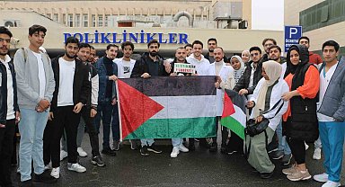Diyarbakır'da sağlıkçılardan İsrail'in hastane saldırılarına tepki