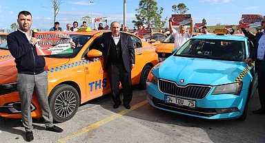 İstanbul Havalimanı taksicilerinden Filistin'e destek