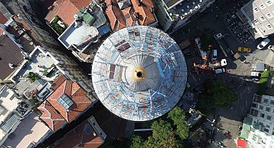 İstanbul'un tarihi simgesi Galata Kulesi'nin külahı restore ediliyor