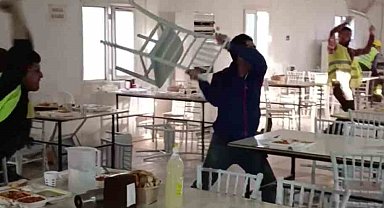 İzmir'de inşaat işçilerinin meydan muharebesi gibi kavgası
