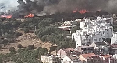 İzmir'de yerleşim yerlerine yakın alanda orman yangını