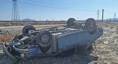 Konya'da otomobil takla attı: 1 yaralı