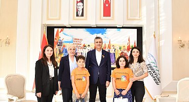 Lösemili çocuklardan Başkan Bozkurt'a ziyaret