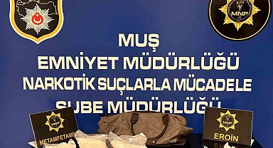 Muş'ta yolcu otobüsünde 1 kilo 501 gram metamfetamin ele geçirildi