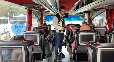 Şehirlerarası yolcu otobüslerine 'kış lastiği' denetimi gerçekleştirildi