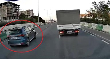 Sürücünün refleksi kazayı böyle önledi