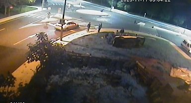 Sürücüsünün direksiyon hakimiyetini kaybettiği otomobil yoldan çıkarak takla attı
