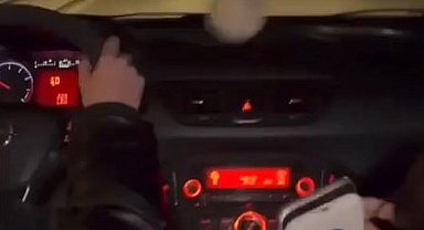 İstanbul'da direksiyon başında tehlikeli hareket yapan kadın sürücü kamerada