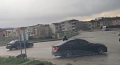 Bursa'da drift atan araç kamerada