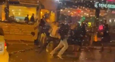 Bursa'da tekme ve yumrukların havada uçuştuğu kavgalar kamerada