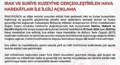 Irak ve Suriye'nin kuzeyine hava harekatı: 25 hedef imha edildi