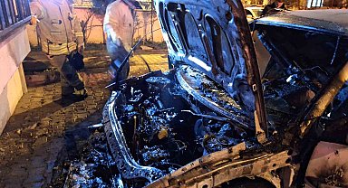 Kartal'da park halindeki araç alev alev yandı