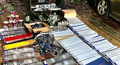 Kuaförde sahte plaka basım imalathanesine baskın