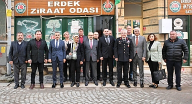 Vali Ustaoğlu, Erdek Ziraat Odası'nı Ziyaret Etti