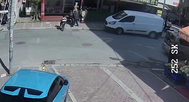 Bisiklet kullanmayı öğrenen çocuk, işyeri camına böyle daldı