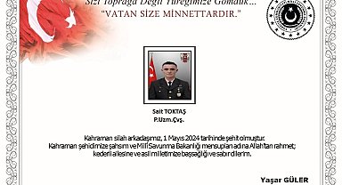 Pençe-Kilit bölgesinde bir asker şehit oldu