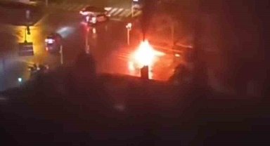 Ankara'da seyir halindeki otomobile yıldırım düştü