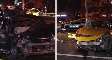 Ataşehir'de aşırı hız yapan otomobil taksiye çarptı: 3 yaralı