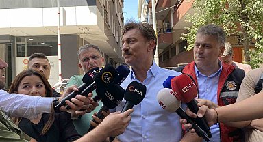 Bahçelievler Belediye Başkanı Bahadır, çatısı kısmen çöken binayı inceledi
