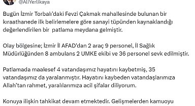 Bakan Yerlikaya: " Patlamada maalesef 4 vatandaşımız hayatını kaybetti"