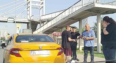 Maltepe'de yolcu ile taksi şoförü arasındaki tartışma kamerada
