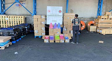 Ambarlı Limanı'nda 30 milyon liralık kaçak elektronik sigara operasyonu