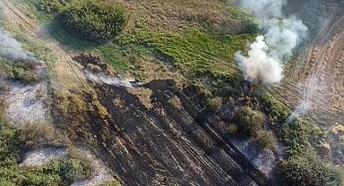 Arnavutköy'de çayırlık alanda yangın çıktı
