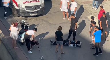 Kartal'da kaza yapan motosikletlinin yardımına vatandaşlar koştu