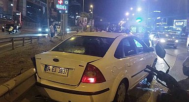 Maltepe'de otomobil motosiklete çarptı: 1 ağır yaralı