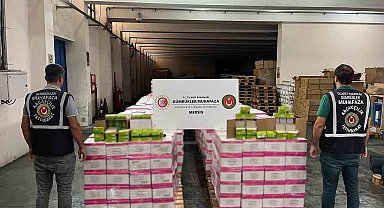 Mersin ve İstanbul'da 521 milyon 100 bin TL'lik kaçak eşya ele geçirildi