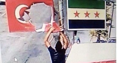 MİT, Suriye'nin El Bab şehrinde Türk bayrağına yönelik provokasyonda yer alan şahsı yakaladı