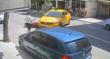 Pendik'te kontrolsüz dönüş yapan ticari taksi motosiklet ile çarpıştı