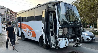 Esenyurt'ta freni patlayan servis minibüsü ortalığı birbirine kattı