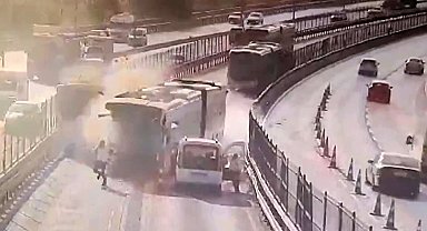 Küçükçekmece'deki metrobüs kazasının yeni görüntüsü ortaya çıktı