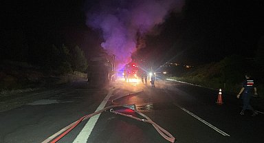 Ankara'da tır alev alev yandı