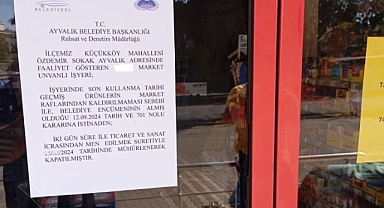 Ayvalık Belediyesi Zabıta Ekipleri Zincir Marketlerde Denetim Yaptı: İşletme Mühürlendi