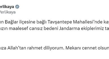 Bakan Yerlikaya kayıp Narin'in cansız bedenine ulaşıldığını duyurdu