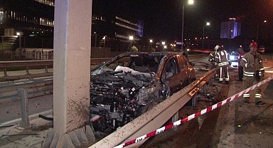 Pendik'te otomobil sürücüsü refüje girdi: 1 ağır yaralı