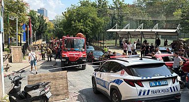 Şişli'de bir plazada yangın paniği