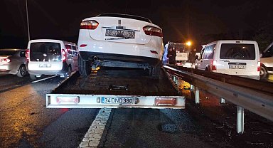 Beykoz'da çekici alev alev yandı