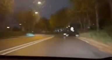 Başakşehir'de yolu kapatıp drift atan sürücü yürekleri ağza getirdi