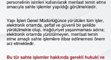 Çevre, Şehircilik ve İklim Değişikliği Bakanlığından dolandırıcılık uyarısı