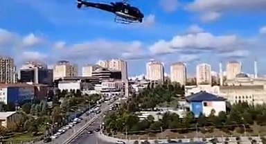 Penceresinin önünde gördüğü helikopterle şoke oldu
