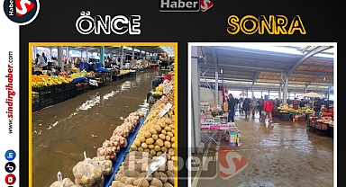 Sındırgı’da Aniden Bastıran Yağış Pazarı Vurdu: BASKİ’den Hızlı Müdahale
