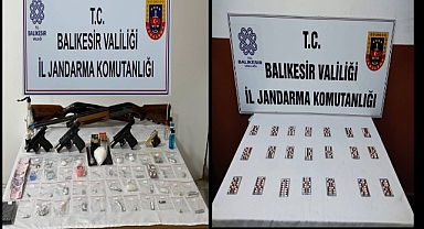 Balıkesir’de Çok Sayıda Madde ve Silah Ele Geçirildi